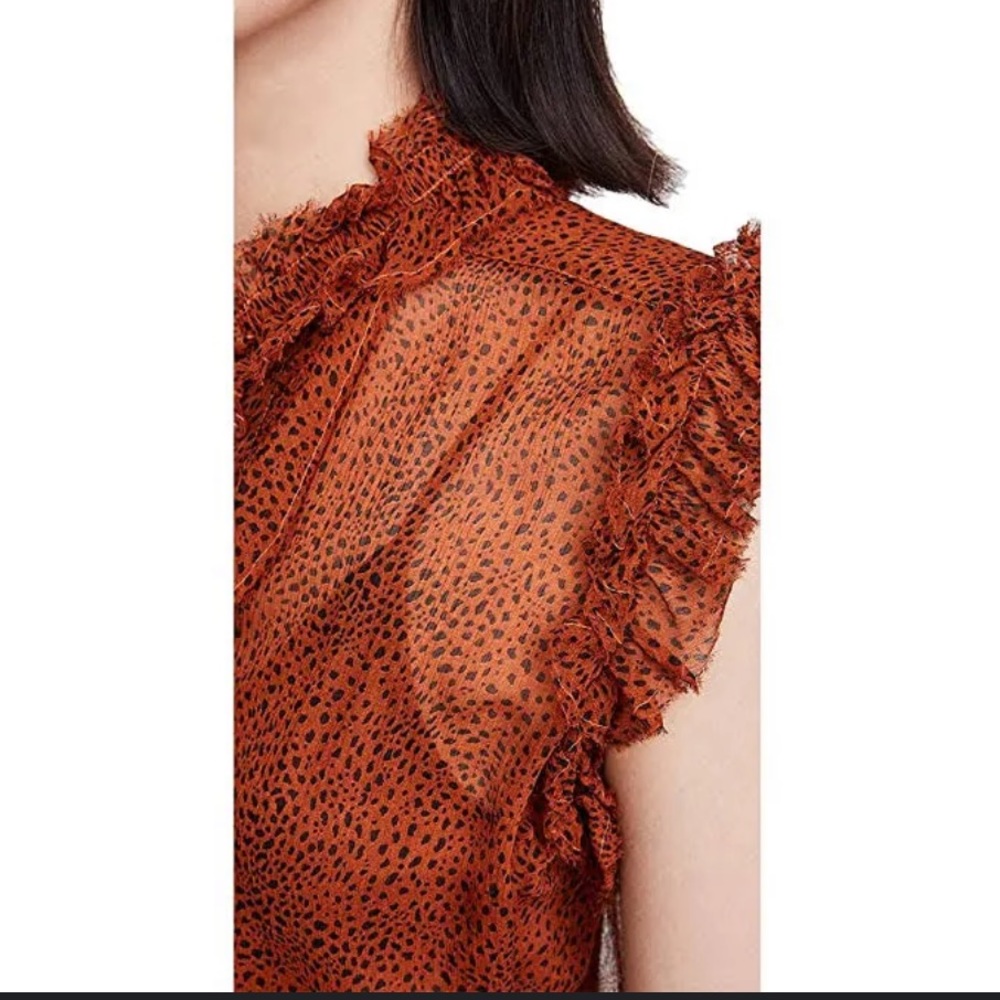 7 for all Mankind-SLEEVELESS RUFFLE TOP - Picture 5 of 8